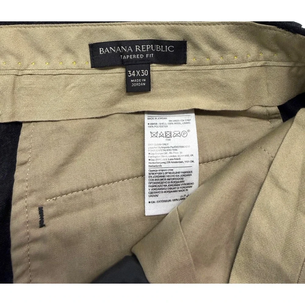 Banana Republic 34x30 Flannel Wool Dress Pants Trousers Vitale Barberis Canonico